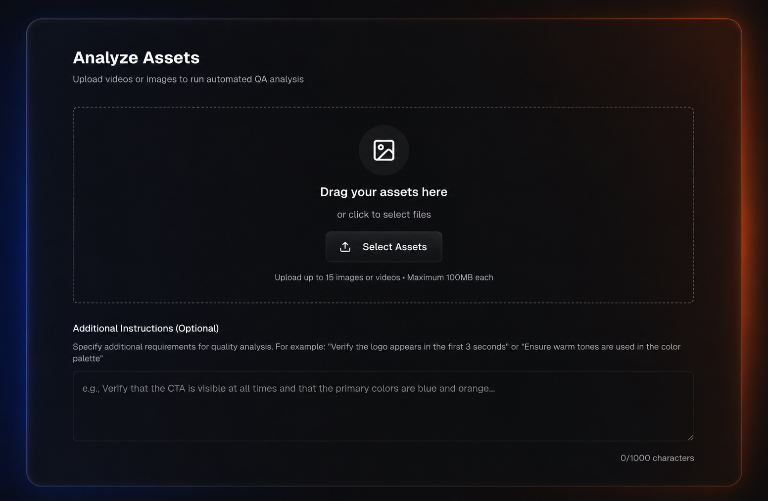 QA view – Analyze Assets